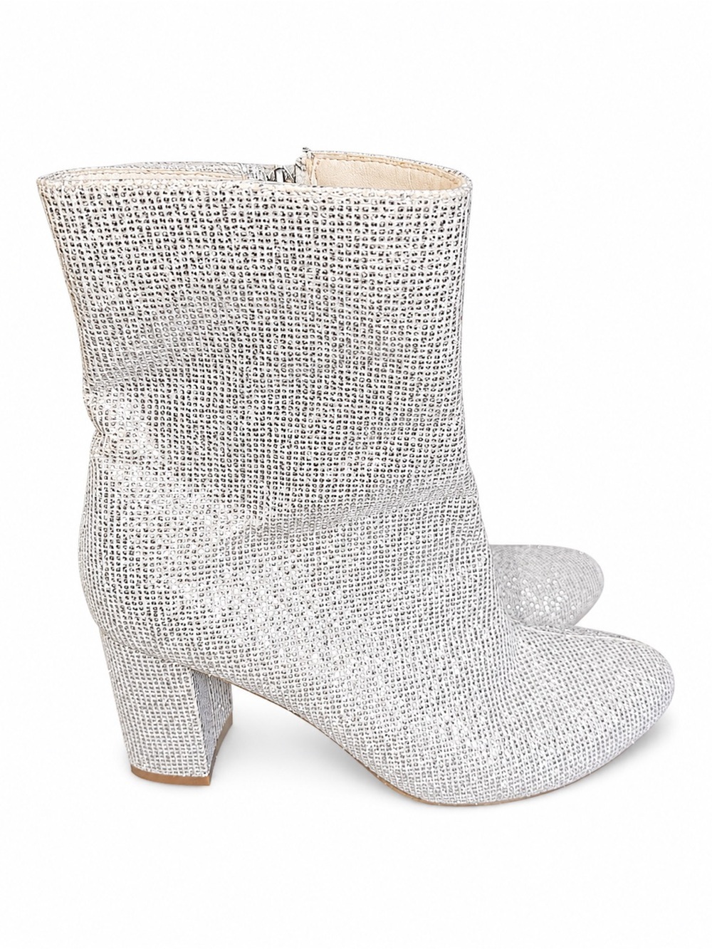 Sparkly Studded Chunky Block Heel Boots size E 39